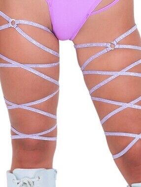 Iridescent Shimmer Leg Wraps with O Ring Lavender OS
